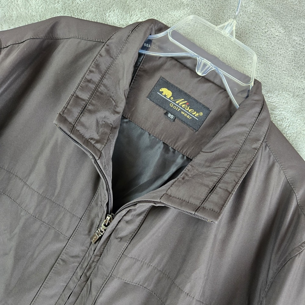 Mesen Jacket Mens 95 Brown Full‎ Zip Pockets Long Sleeve Outdoor Golf Softshell